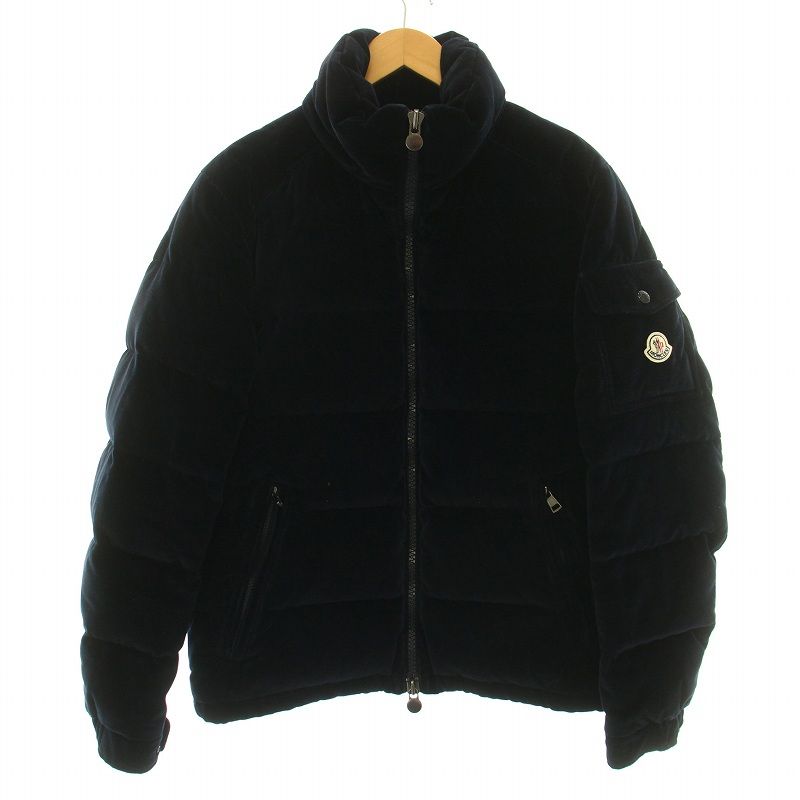 モンクレール MONCLER MAY ベルベット ダウンジャケット 2 紺 ネイビー /DK