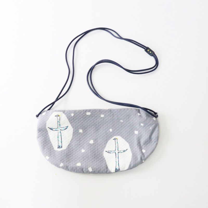 ミナペルホネン mina perhonen coupe bag -cross bird-/グレー