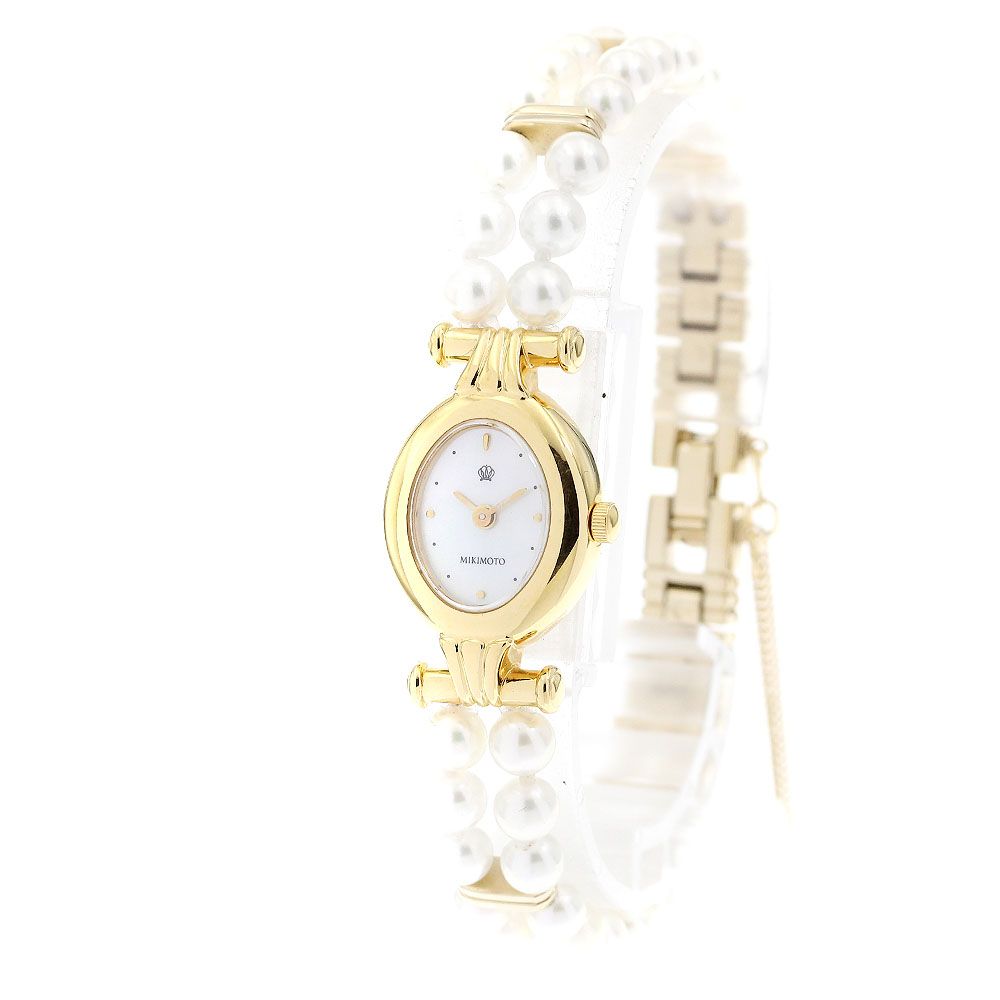 ミキモト MIKIMOTO NNS.8014PF 2重パールウォッチ クォーツ