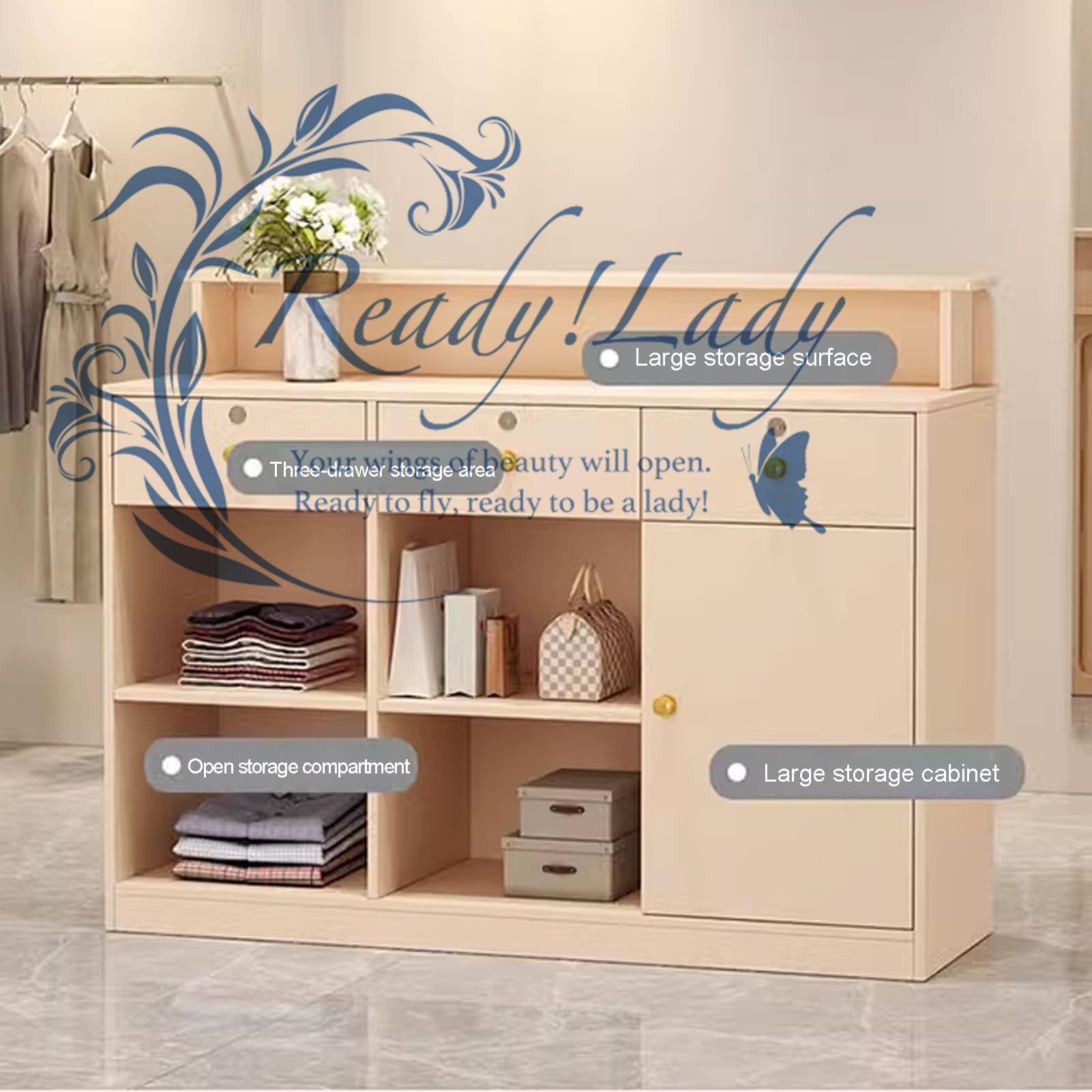 小売店チェックアウトカウンター 小さなスペース用の小売店カウンター