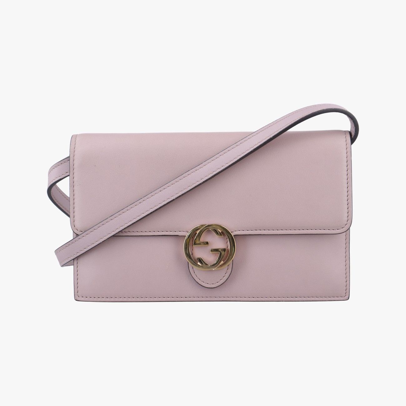 グッチGucciインターロッキングGピンクレザー369664
