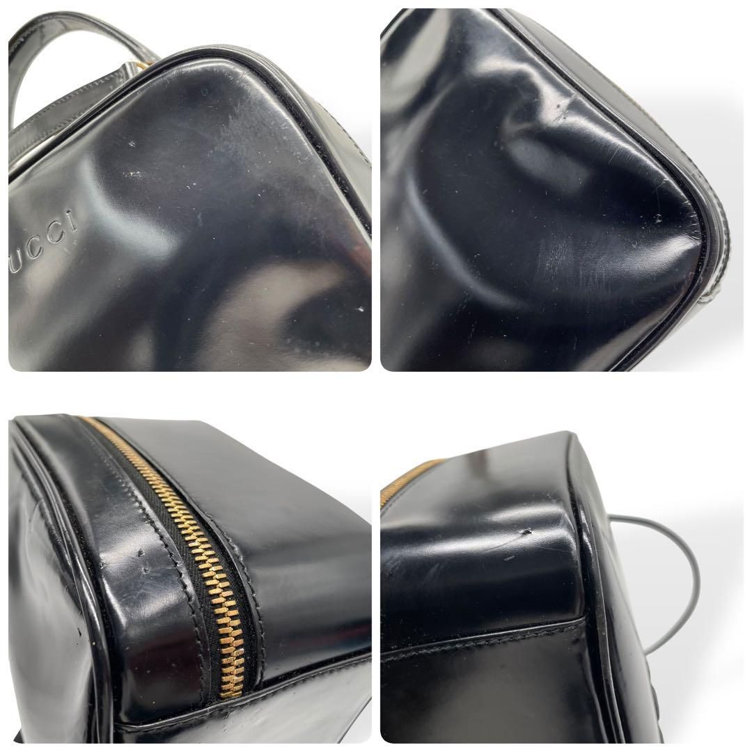 GUCCI オールドグッチ 2way ハンドバッグ パテントレザー バンブー GUCCI オールドグッチ 2way ハンドバッグ パテントレザー