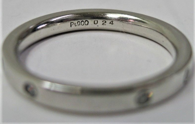 Pt900 プラチナ リング 指輪 フルエタニティー ダイヤ 9ヶ 0.24ct 