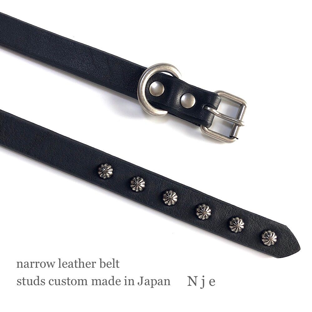 ナローベルト レザーベルト スタッズベルト 栃木レザーベルト ロングベルト Nje-bt19-6