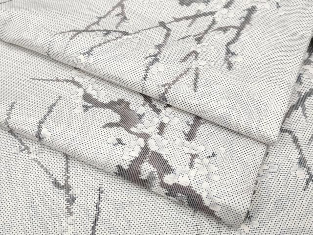 平和屋着物○本場大島紬 白大島 120亀甲 花鏡裏文 正絹 逸品 AAAU0164np