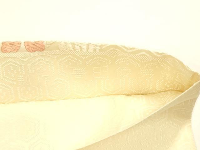 平和屋着物●六通柄袋帯　高田倭男　唐織　松菱花丸文　金糸　正絹　逸品　DAAY8190cm 平和屋着物○六通柄袋帯 高田倭男 唐織 松菱花丸文 金糸 正絹 逸品