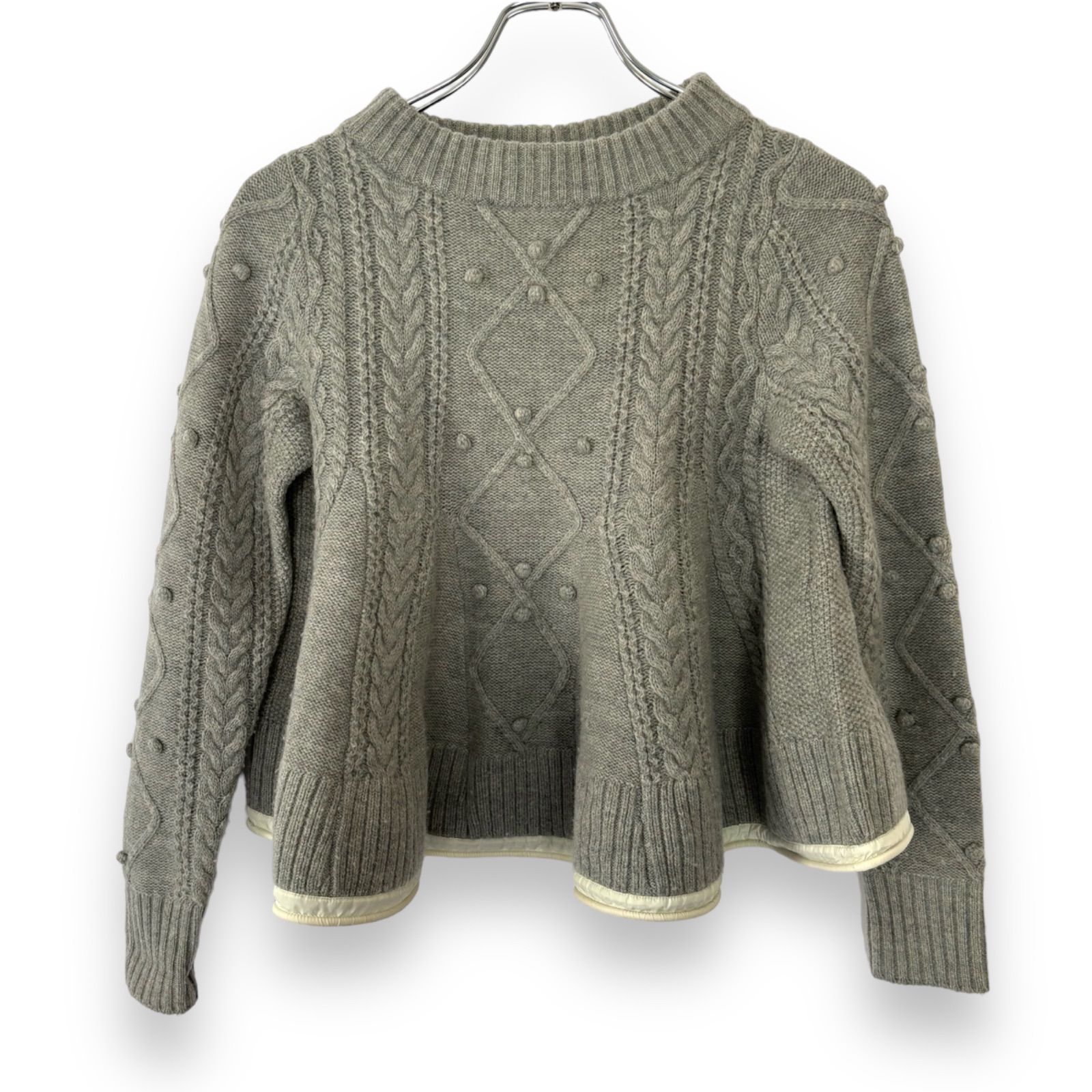 sacai luck サカイラック ペプラムニット シフォンケーブルニット