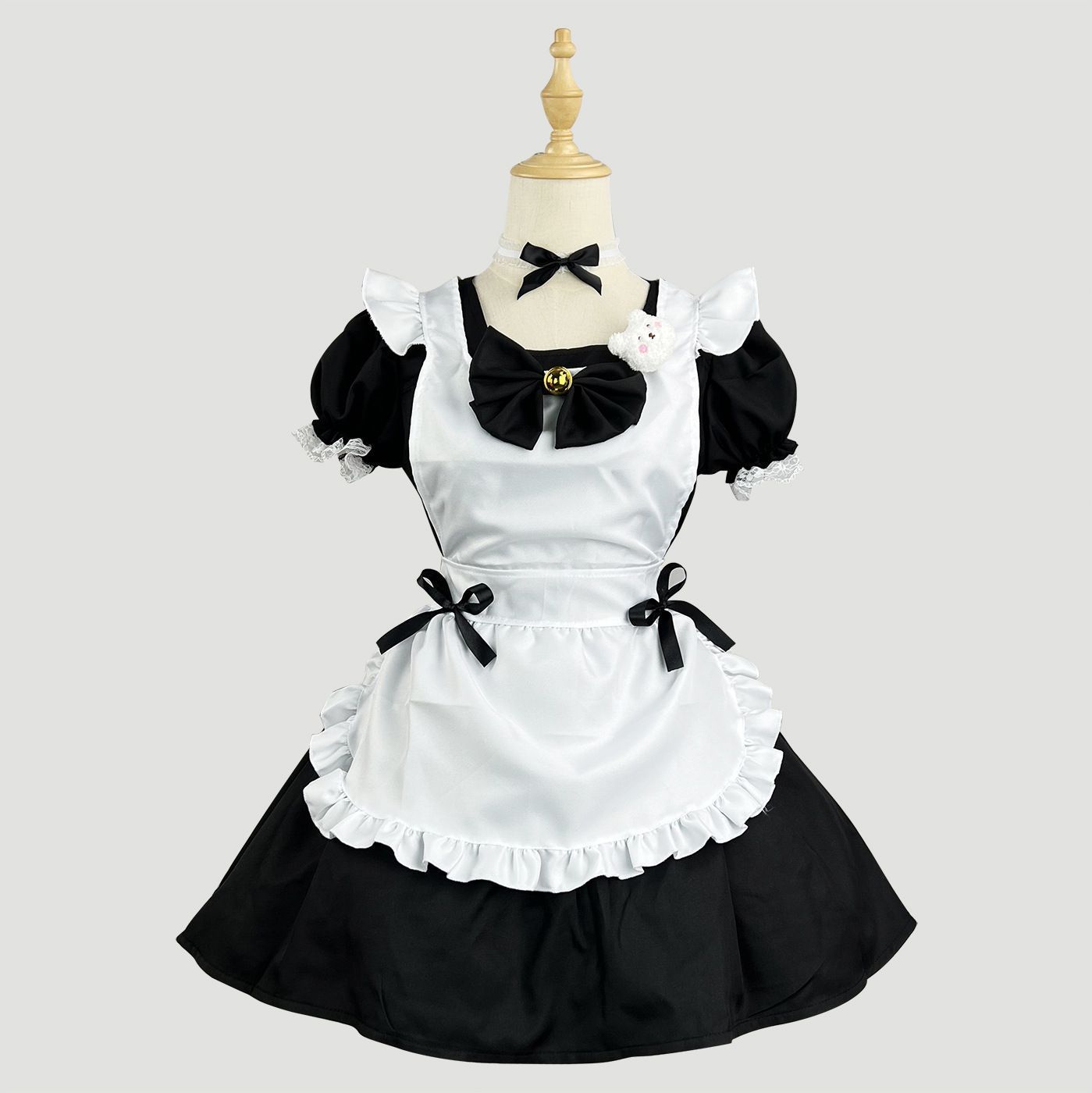 メイド風 フリルエプロン付き