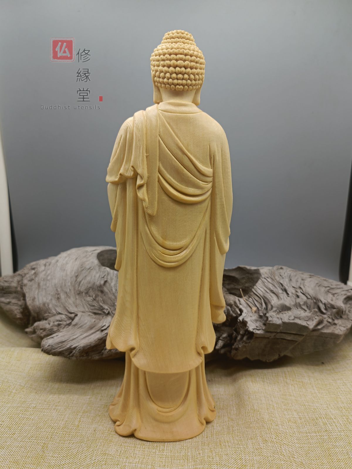 【修縁堂】【仏教美術・仏像】檜木製・瑠璃薬師立像 木彫仏教 修縁堂】最高級 木彫り 仏像 薬師如来三尊立像 本金 切金 彫刻