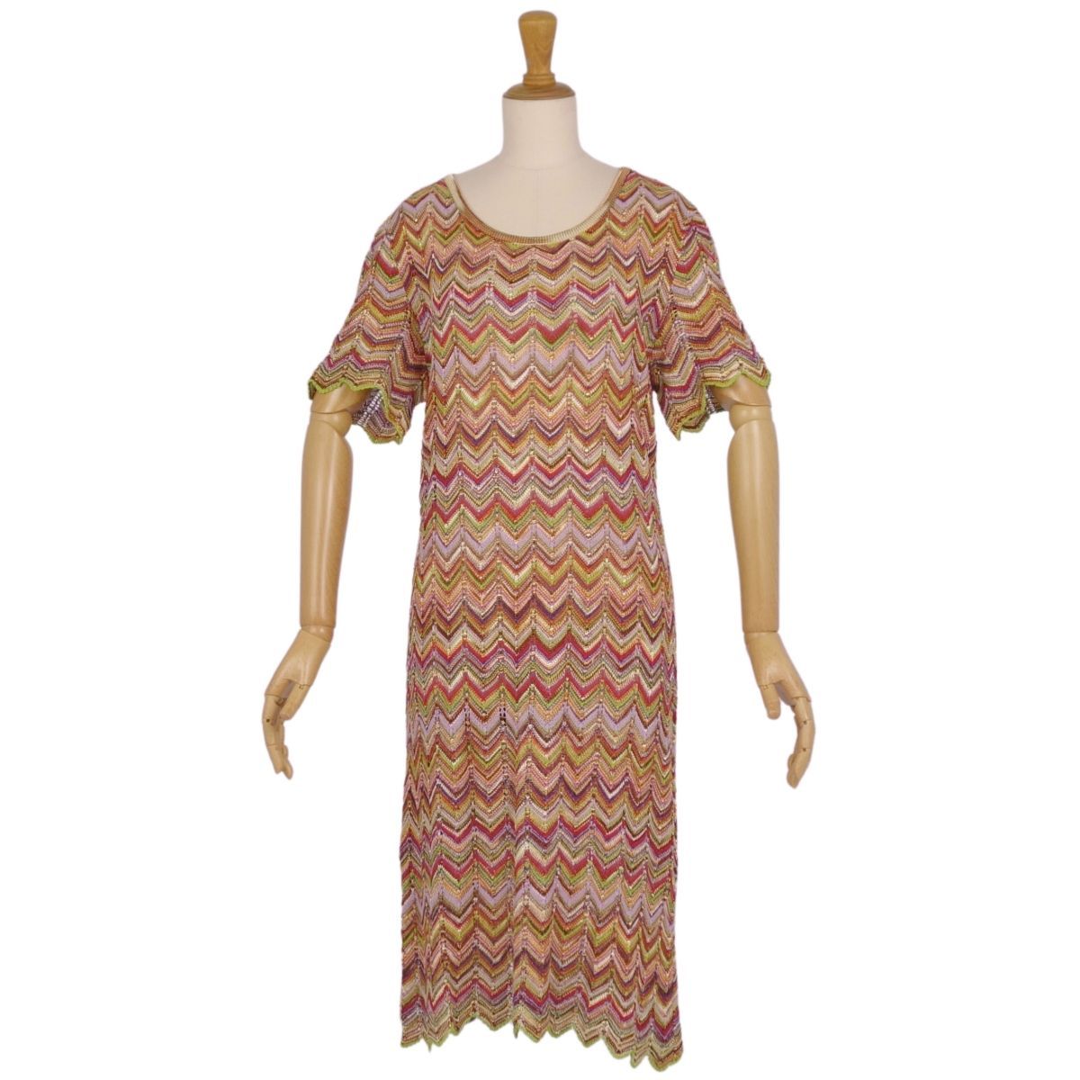 ミッソーニ MISSONI ワンピース ニット ショートスリーブ 半袖 総