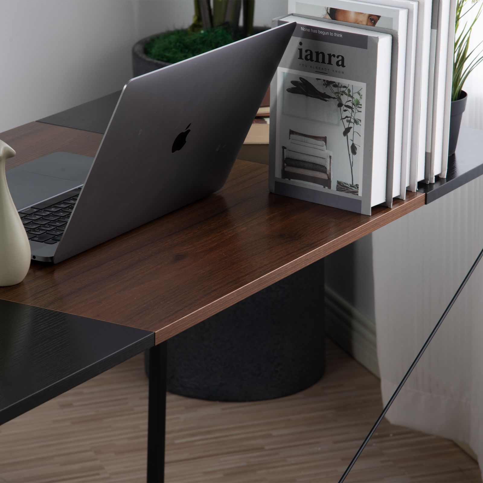 2個セット】【ブラック+ラスティック】パソコンデスク シンプル 極簡易