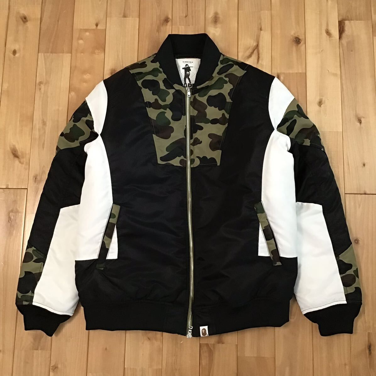 ★XL★ BAPE LOGO MA-1 Bomber Jacket a bathing ape star BAPESTA BAPE camo フライト ジャケット エイプ ベイプ