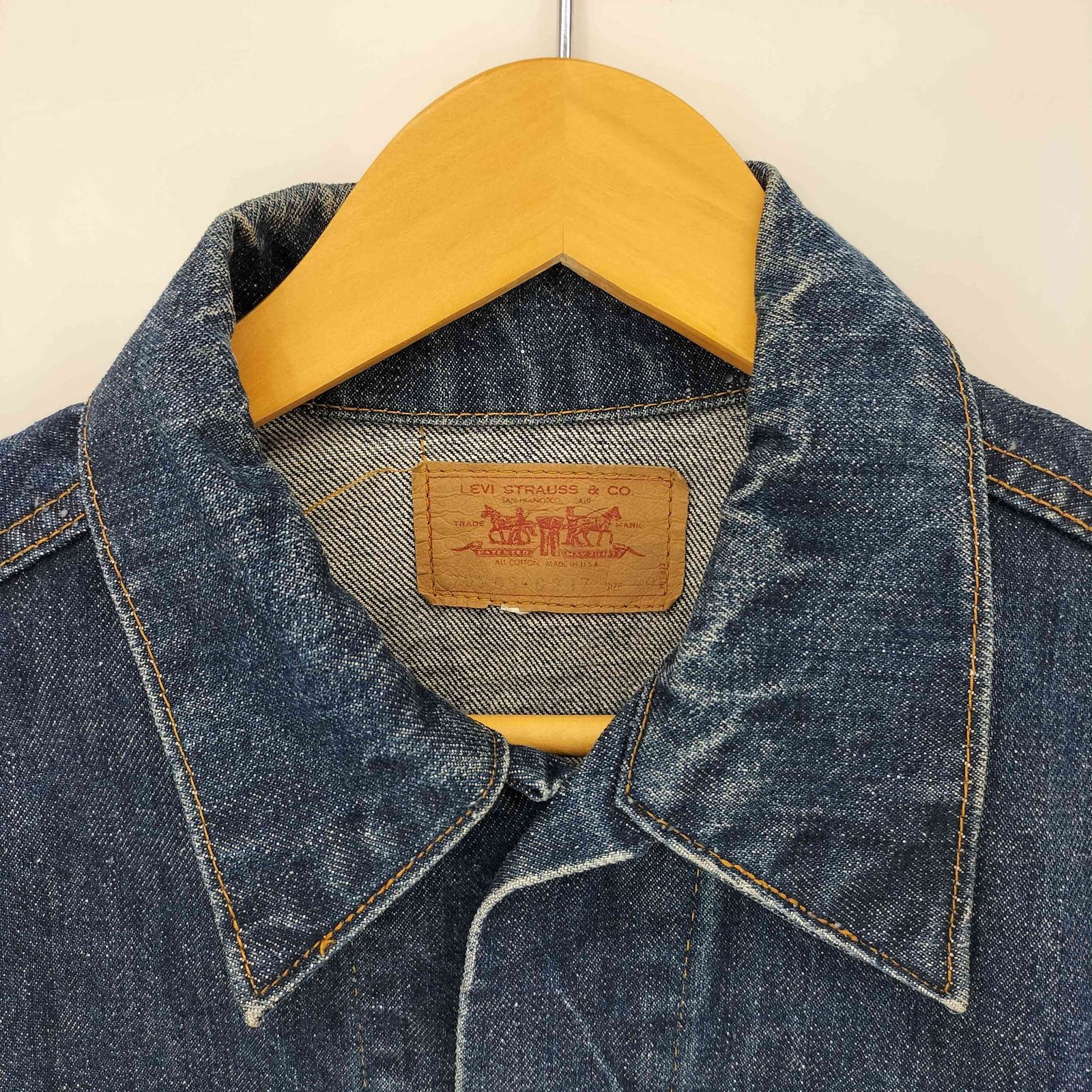 70' USA製 Levi's 70505-0217 サイズ50 刻印52 70505-0217 ヴィンテージ 70's 4thデニムジャケット ボタン裏
