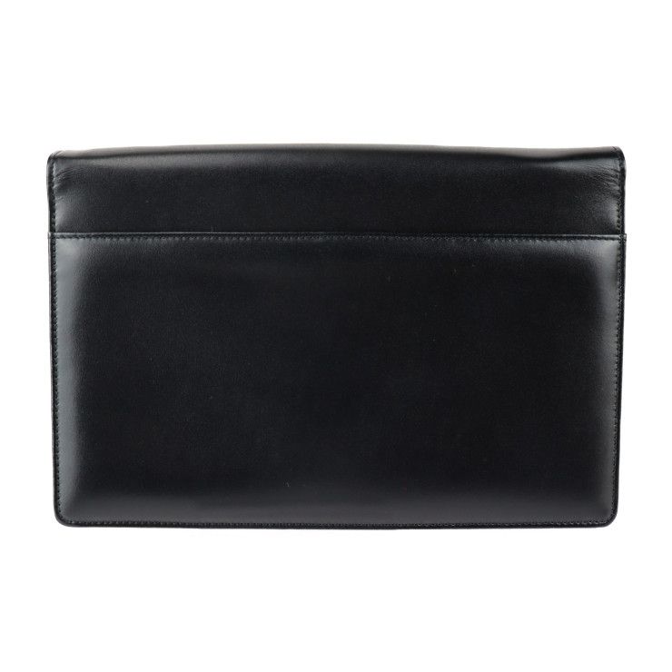 MONTBLANC モンブラン クラッチバッグ レザー ブラック シルバー金具 