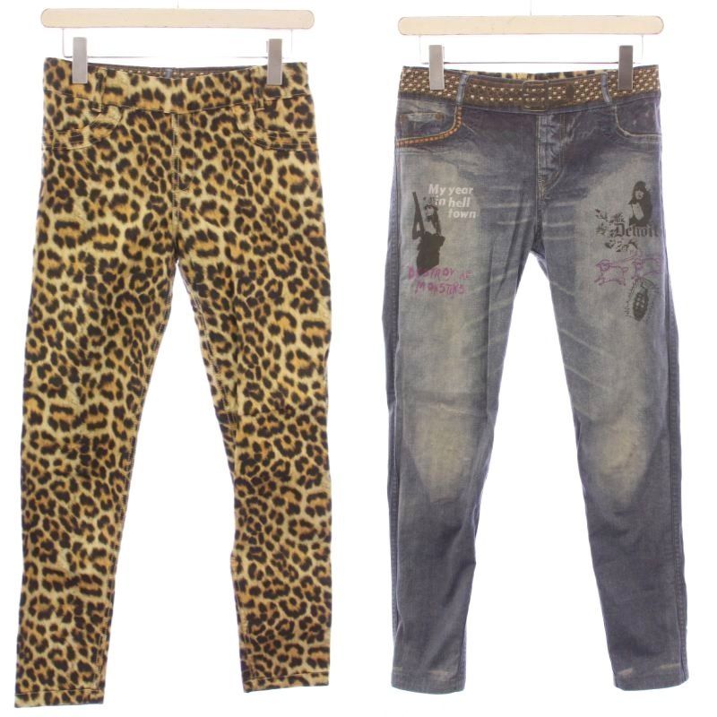 【美品✨】ヒステリックグラマー デニム ヒョウ柄 パンツ リバーシブル フリー 美品✨】ヒステリックグラマー デニム ヒョウ柄 パンツ