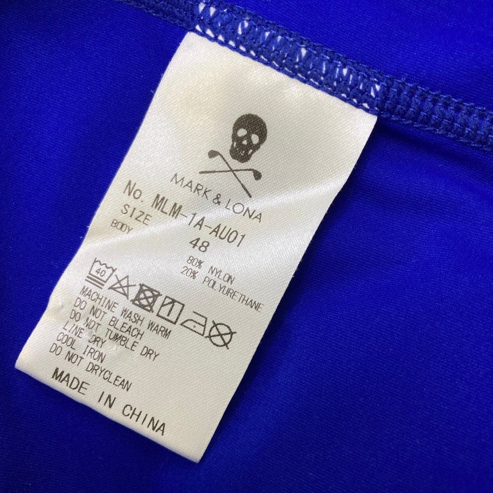 サイズ：48 MARK&amp;LONA マークアンドロナ  ハイネック 長袖Tシャツ  ブルー系 [240101413505] ゴルフウェア メンズ ストスト サイズ：48 MARK&LONA マークアンドロナ ハイネック 長袖Tシャツ