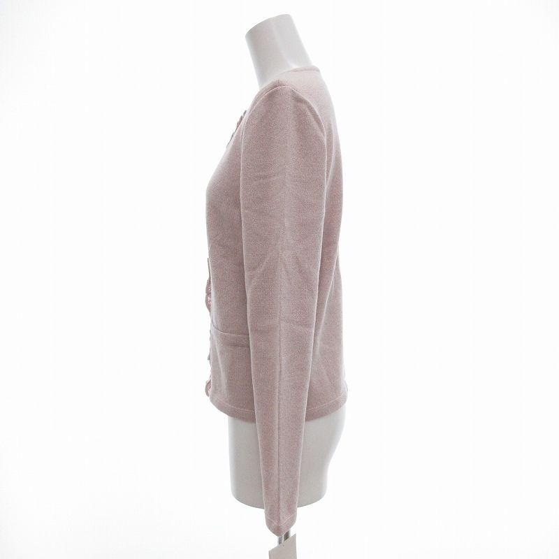 未使用品 ハナエモリ HANAE MORI ALMA EN ROSE タグ付き カーディガン アンゴラ混 ラメ糸 38 ピンク系 /UO レディース ハナエモリ HANAE MORI ALMA EN ROSE タグ付き カーディガン