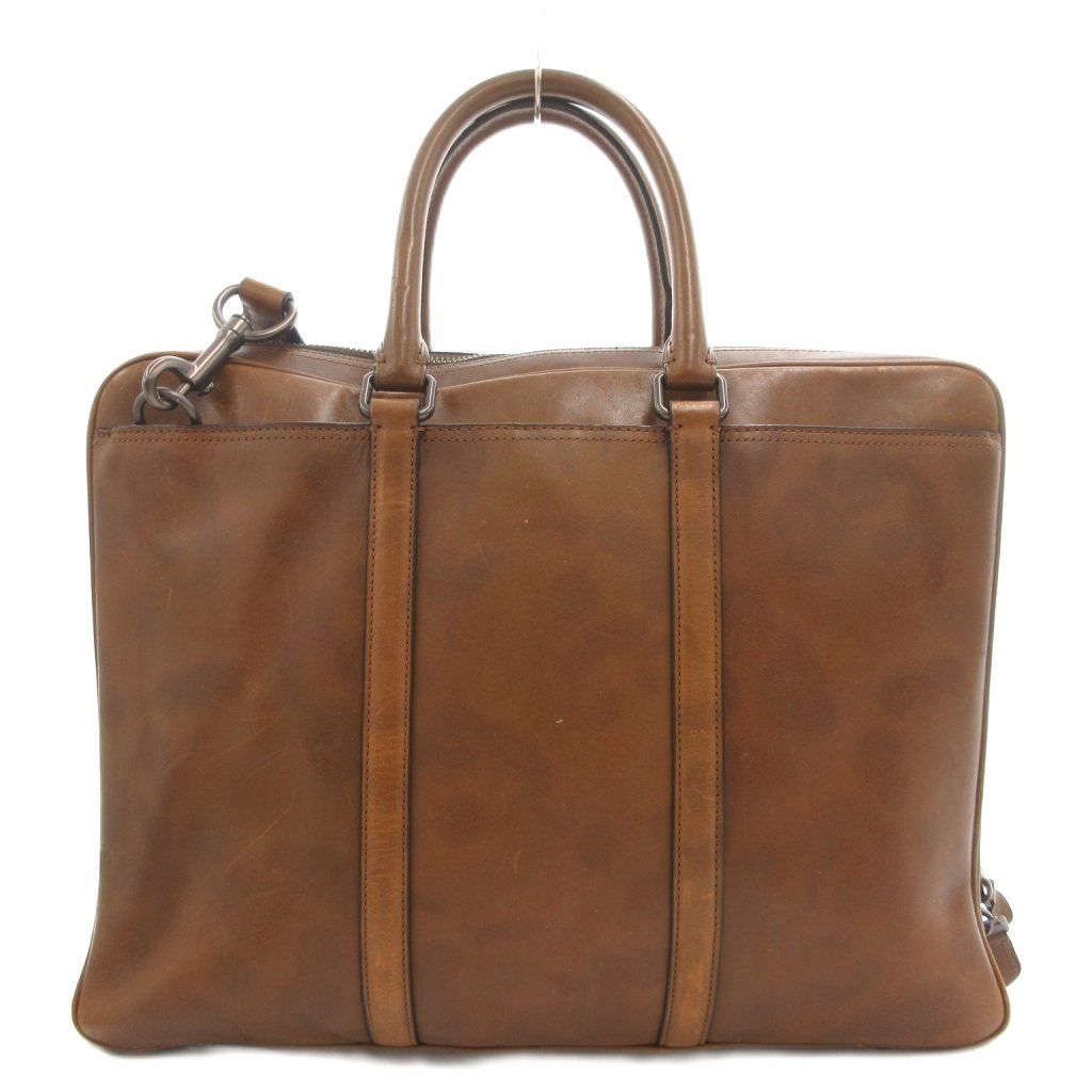 コーチ COACH 21076 ブリーカー ワイルドビースト Bleecker Wild Beast ブリーフケース ビジネスバッグ ショルダー 2WAY ロゴ 牛革 カーフレザー 茶 ブラウン |GV