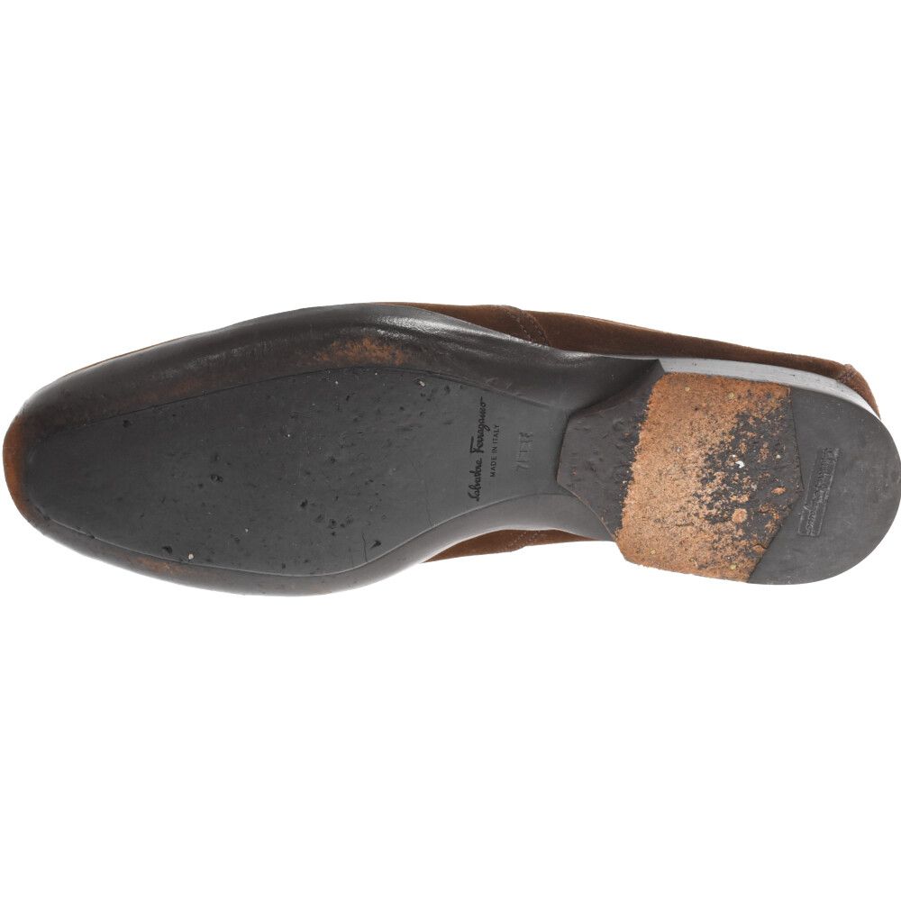 Salvatore Ferragamo サルヴァトーレ フェラガモ SUEDE CALF HICKORY 2 CALF スウェード カーフ ヒッコリー 2 カーフ ローファー レザーシューズ ブラウン