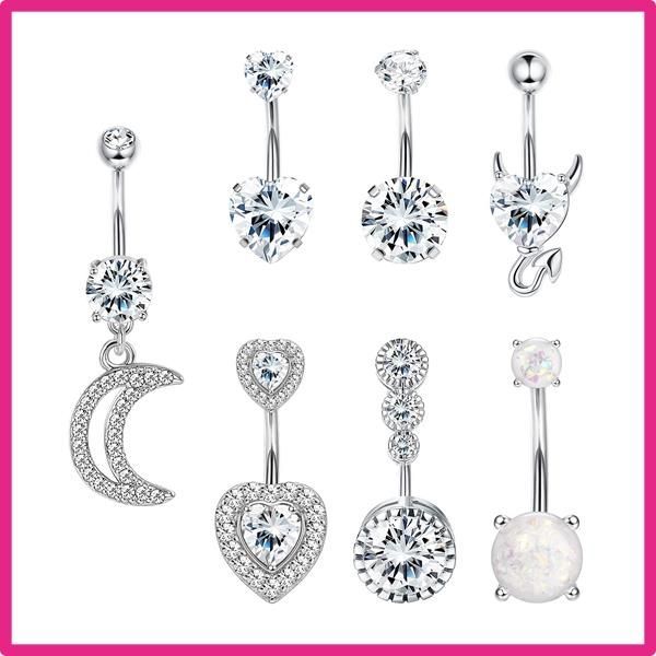 プラチナ [Jstyle] 14G ボディピアス レディース ヘソ ピアス