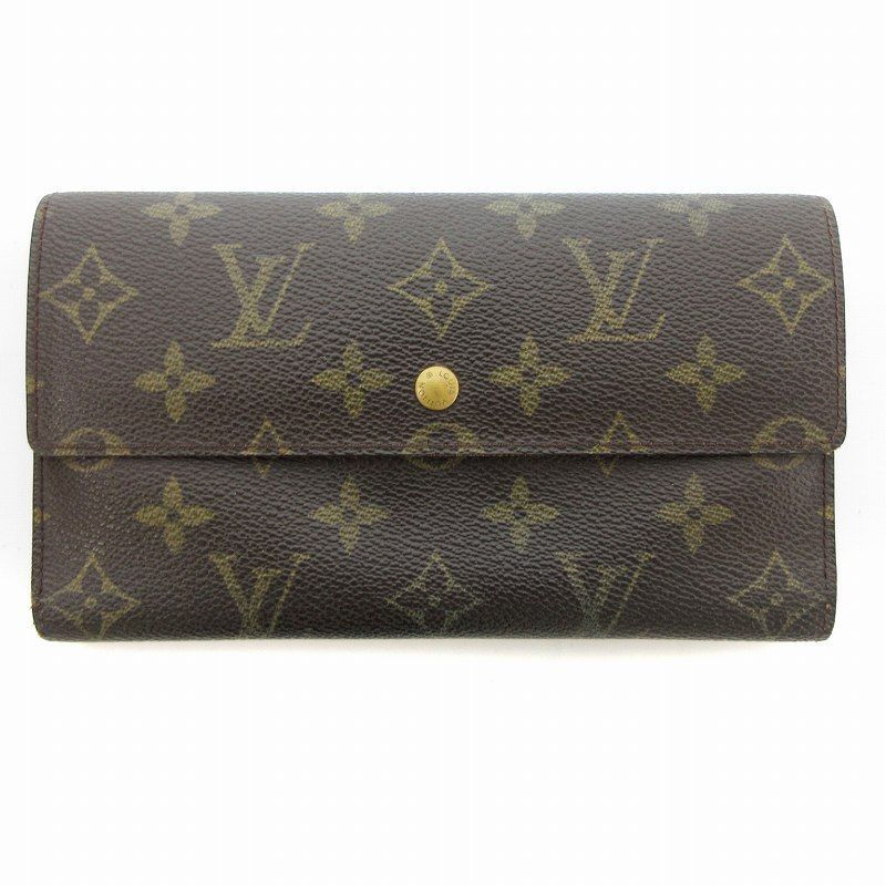 ルイヴィトン LOUIS VUITTON ポルトトレゾール インターナショナル 長財布 ウォレット 三つ折り モノグラム レザー 茶 ブラウン M61725 |AE