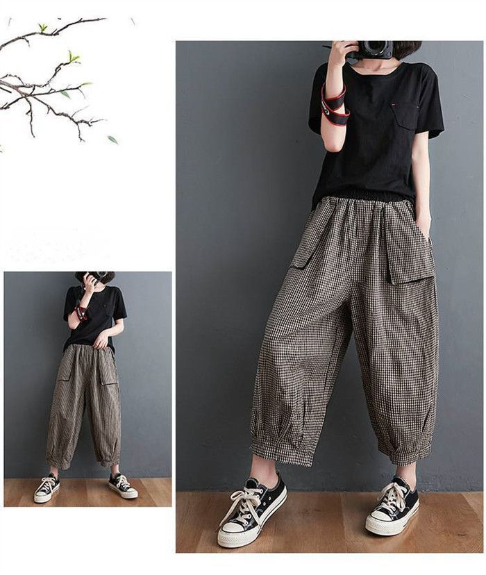 オローネ　バルーンパンツ　春夏　ギンガムチェック　コットンリネン オローネ バルーンパンツ(春夏) | オローネ | TANDEY ONLINE STORE