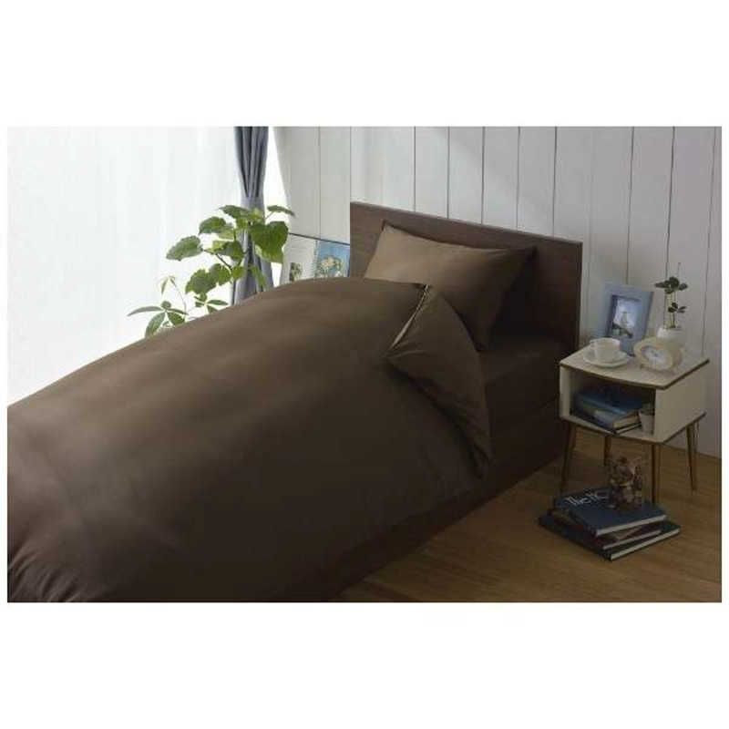 送料無料 ♥ 未開梱 生毛工房 掛け布団カバー 80サテン セミダブル ワイドシングル ロングサイズ 綿 |170×230cm|ショコラブラウン