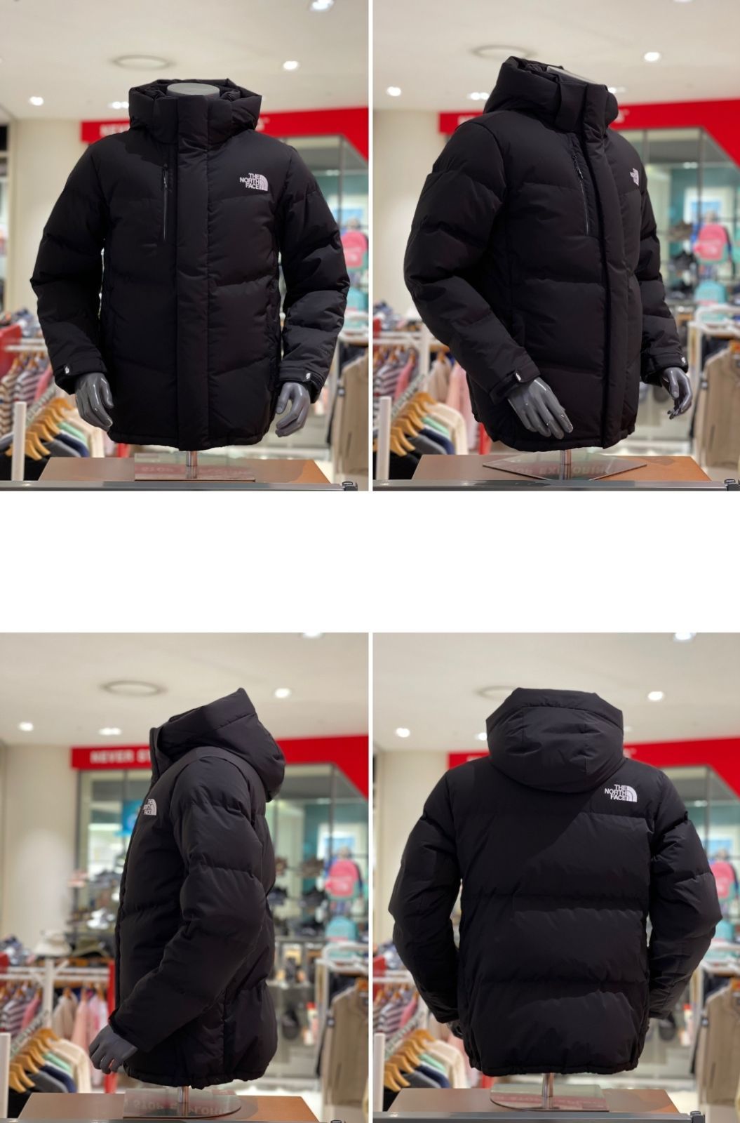 THE NORTH FACE ノースフェイス 新品 ダウンジャケット 縦ロゴ 黒