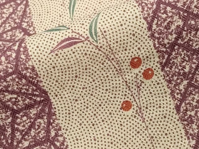 平和屋着物▽小紋 単衣 南天吉祥間道 洗える着物 CAAV8891gh