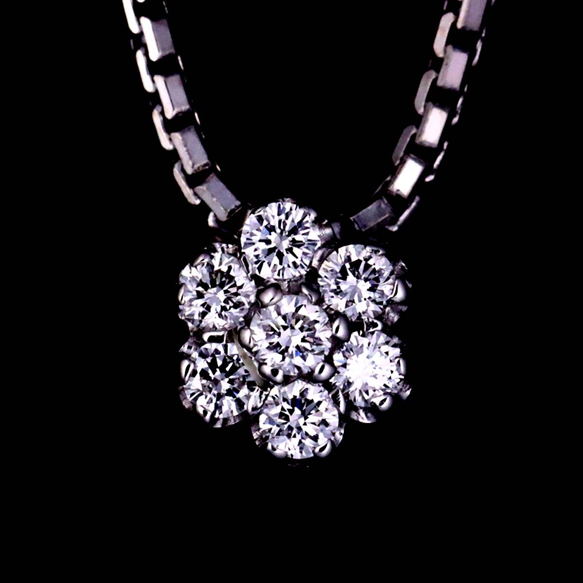 ダミアーニ DAMIANI ロゼット ダイヤ ネックレス 42cm K18 WG ホワイト