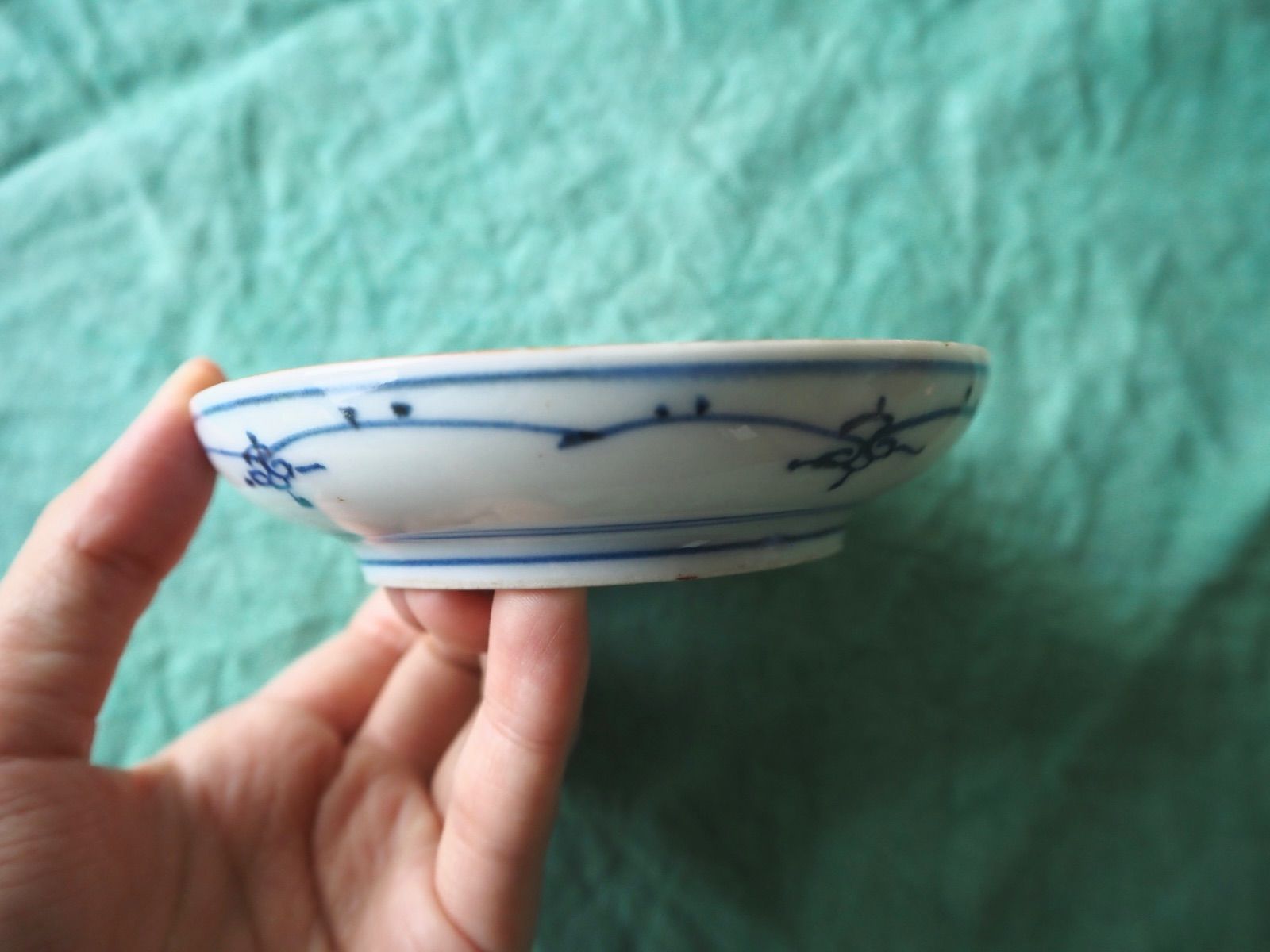 大皿　2枚　骨董品　大聖寺伊万里　古伊万里　伊万里　色絵　金彩　向付　5客 大聖寺伊万里 色絵金彩 小皿 2客セット｜染錦 花格子文 古道具を
