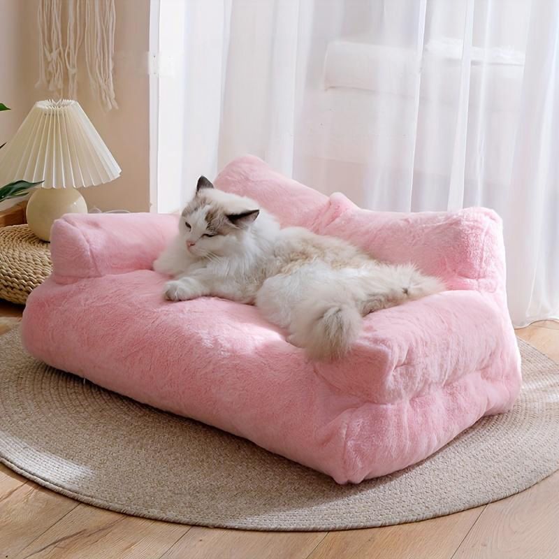 キャットベッド ドッグベッド ラグジュアリー 超柔らかい 暖かい 取り外し カバー 猫 子猫 簡単お手入れ 滑り止め ペットラウンジャー ペットソファ