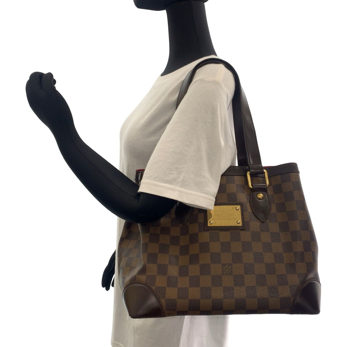 LOUIS VUITTON ルイヴィトン ダミエ ハムステッドPM ブラウン PVC 