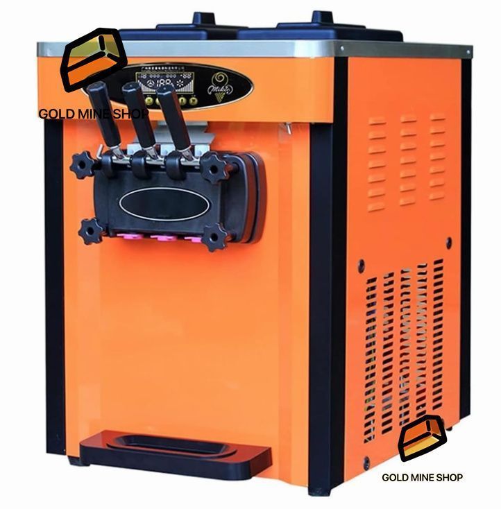 1800W ソフトアイスクリームメーカー 2×6.5Lホッパー 3種類のフレーバー 22～25Lまたは1時間あたり5.8～6.6カップ LEDディスプレイ自動ク