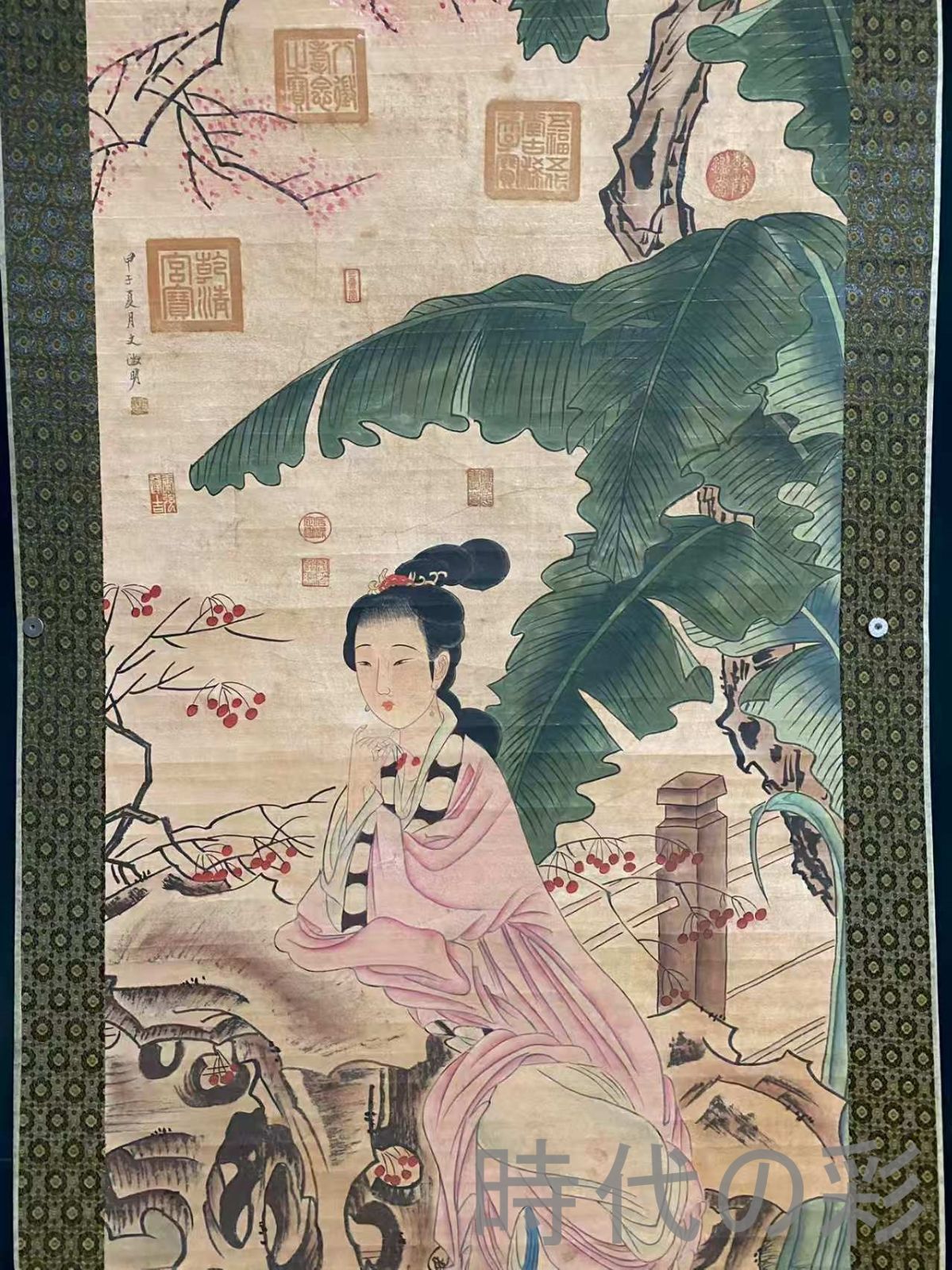 中国古美術 明代 文徴明款 人物画 宣紙 四尺中堂画 肉筆 手描き 唐物 掛け軸 水墨画 水彩画 国画 絵画 古画 書道 名家書画 古玩 R0709181815