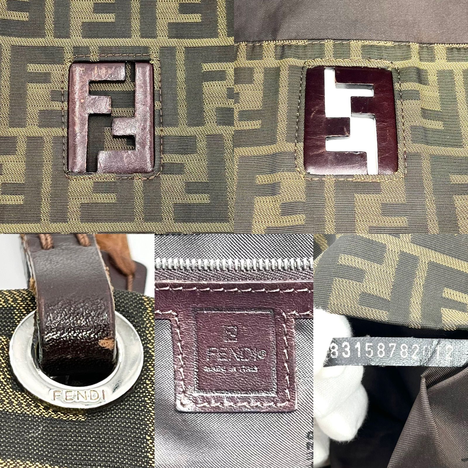 FENDI フェンディ ズッカ トート バッグ シルバー金具 ショルダー