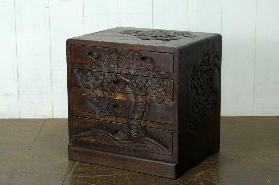 SI158筑後民芸 5段 和箪笥 チェスト 民芸家具 レトロ アンティーク調