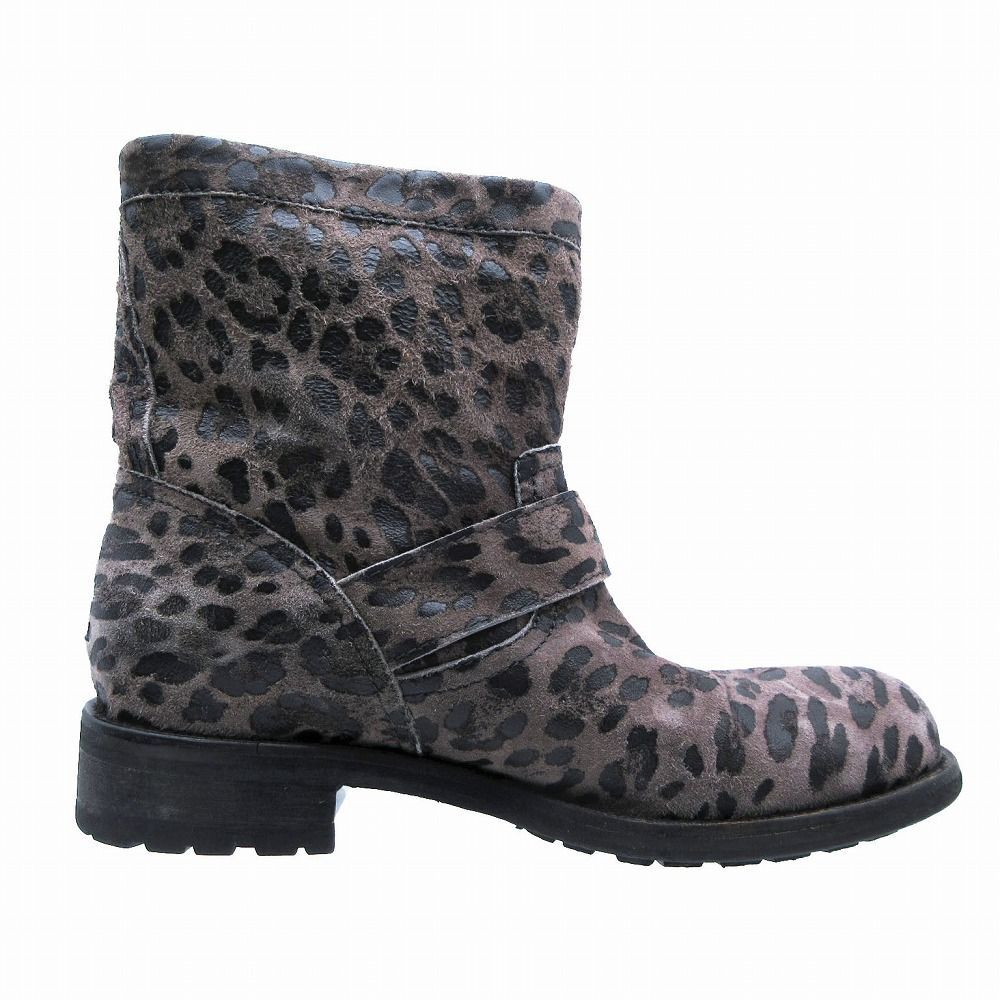 Jimmy Choo ジミーチュウ チャコールグレー スエードブーツ JIMMY CHOO ジミーチュウ ヒョウ柄 スエード ショートブーツ