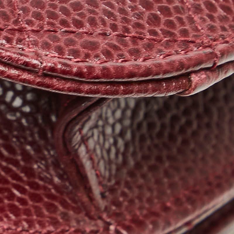 シャネル キャビアスキン ココマーク ウエスト ボディ バッグ ボルドー