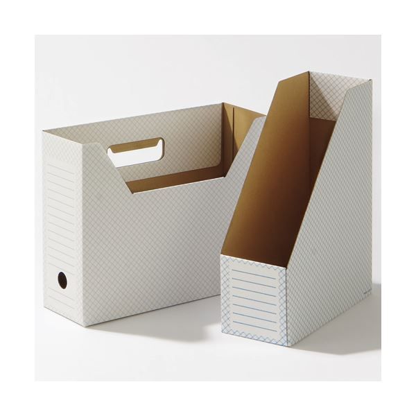 TANOSEEボックスファイル ホワイト A4タテ 背幅100mm グレー 1セット 50冊 10冊×5パック