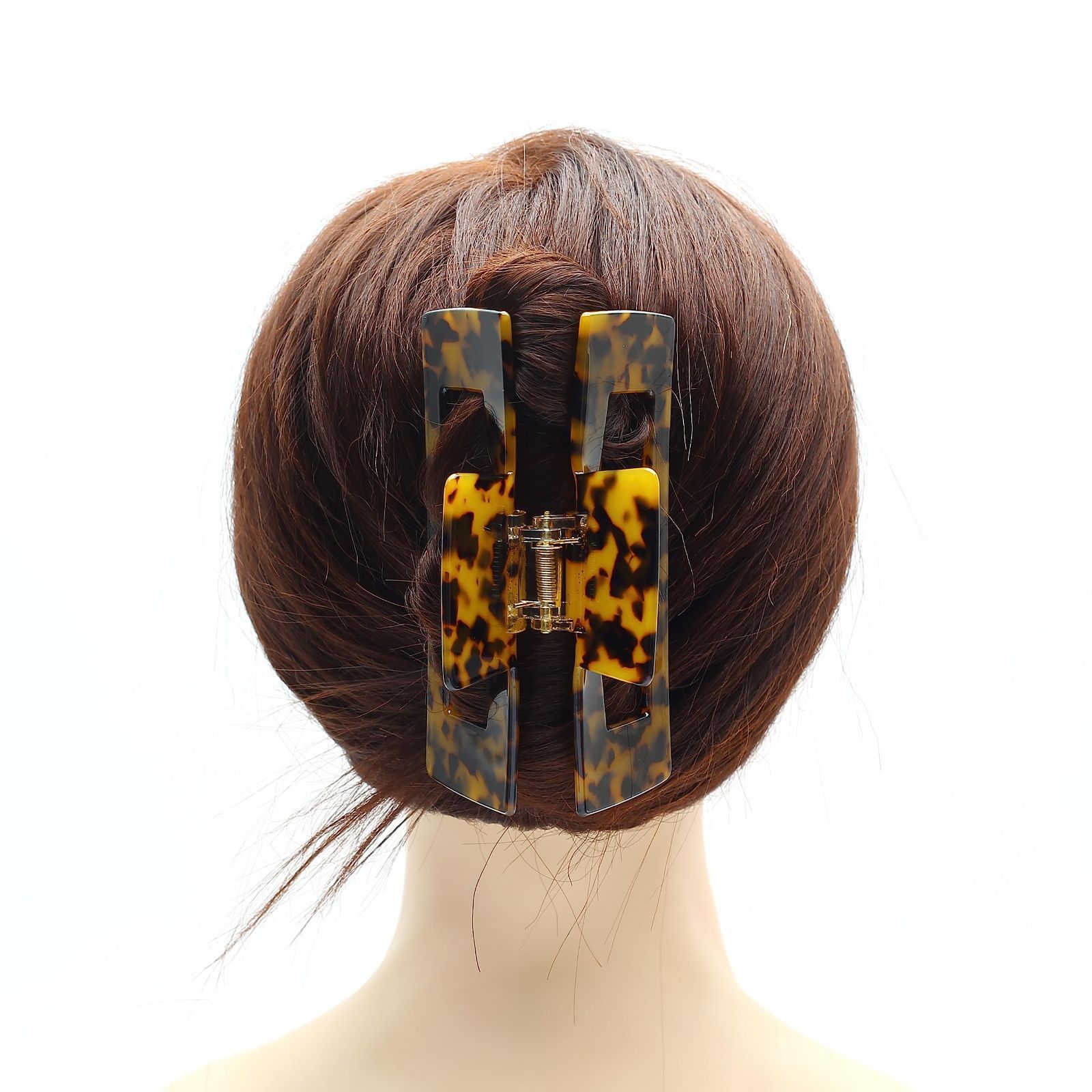 Tortoise 1本 12.7 cm 6 cmDark 韓国 おしゃれ ヘア 大人 ヘアクリップ バンスクリップ しっかり クリップ 髪留め べっ甲 大きめ 特大 QinGoo