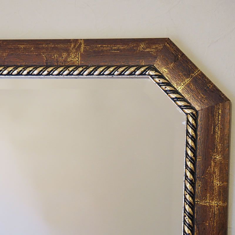 ミラー 八角 ウォールミラー 壁掛け鏡 ヴィンテージ 鏡 イタリア製