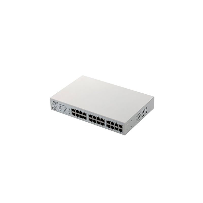 エレコム スイッチングハブ ギガビット 24ポート マグネット付き 電源内蔵 金属筺体 EHC-G24MN-HJW 1