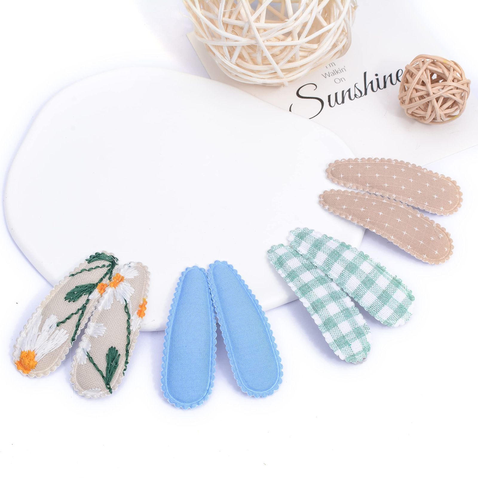 花柄 刺繍 ハンドメイド かわいい ナチュラル 20点セット スリーピン パッチンピン ヘア 子供 女の子 キッズ パッチン留め 赤ちゃん ヘアクリップ ヘアピン ベビー BIANHUAN