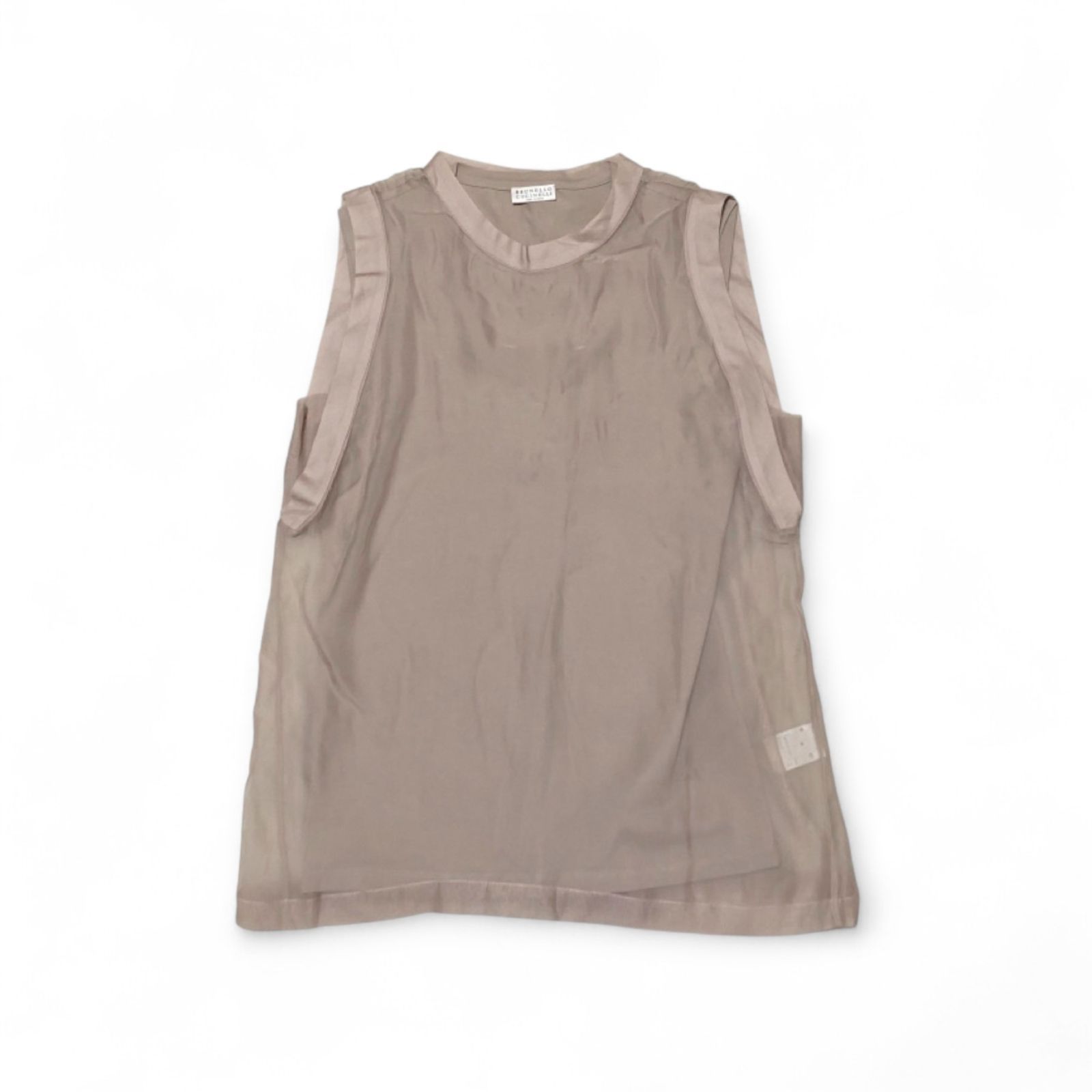 BRUNELLO CUCINELLI ブルネロクチネリ ノースリーブ size M トップス シルク コットン ピンク インナー取り外し可 ビジネス カジュアル