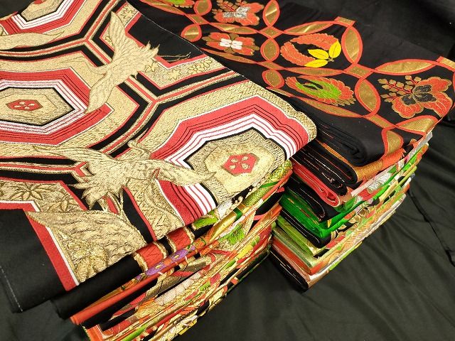 平和屋本店 子供帯 まとめて 35点 鳳凰 向かい鶴 向かい蝶 花柄 七宝 金銀糸 など 着用 多数 ♥品あり se2836