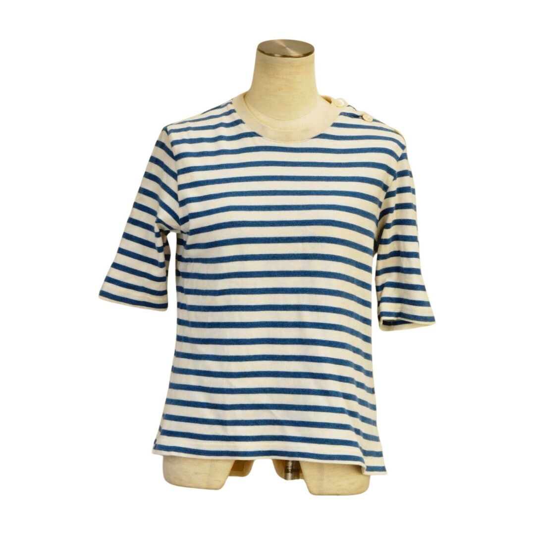 yumeページ　MHL. ボーダーTシャツカーキ・アイボリー2枚セット ボーダー柄クルーネックスウェット｜メンズファッション通販