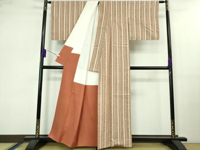 平和屋本店□極上 本場結城紬 重要無形文化財 奥順謹製 80亀甲 飛び