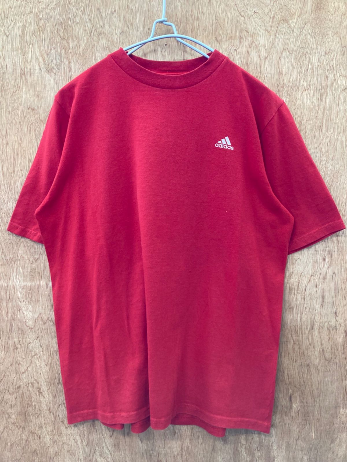 【メキシコ製】adidas アディダス ワンポイント メンズ  Tシャツ　赤 size XL