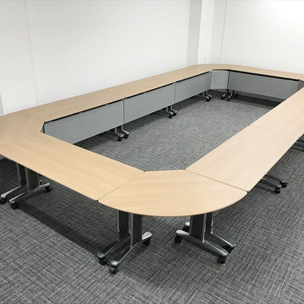 ミーティングテーブル 12点セット 大会議 インターレイス キャスター付 オカムラ ブラウン